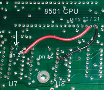 Commodore C-116 64K mod motherboard underside